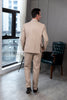 Casual Men’s 3 Pieces Mens Suit Notch Lapel Linen For Wedding (Blazer + Vest + Pants) Pieces Suit