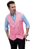 Fashion Men’s Suit Vest Regular Fit Peak Lapel Waistcoat Wedding Xs / Pink