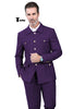 Fashion Men’s 2 Pieces Mens Suit Stand Lapel Flat Tuxedos (Blazer + Pants) Xs / Purple Suit