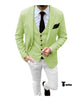 Fashion Men’s 3 Pieces Houndstooth Notch Lapel Tuxedos (Blazer + Vest + Pants) Xs / Green Pieces