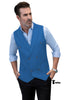 Fashion Men’s Suit Vest Regular Fit Peak Lapel Waistcoat Wedding Xs / Blue