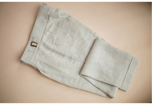 Leisure Men’s Suit Pants Cotton Linen Trousers For Wedding