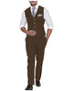 2 Pieces Suit - Formal 2 Pieces Mens Suit Flat Linen V Neck For Wedding (Vest + Pants)