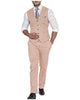 2 Pieces Suit - Formal 2 Pieces Mens Suit Flat Linen V Neck For Wedding (Vest + Pants)