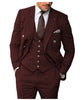3 Pieces Suit - Vintage Classical Men's 3 Piece Suit Herringbone Tweed Notch Lapel Tuxedos (Blazer+vest+Pants)