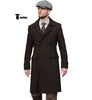 Vintage Trench Coat Men Double Breasted Notch Collar Herringbone Tweed Slim Fit Winter Wedding Xs /