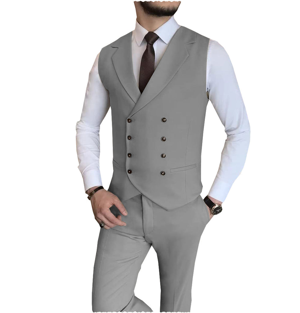 2 Pieces Suit - Fashion 2 Pieces Double Breasted Mens Suit For Wedding (Vest + Pants)