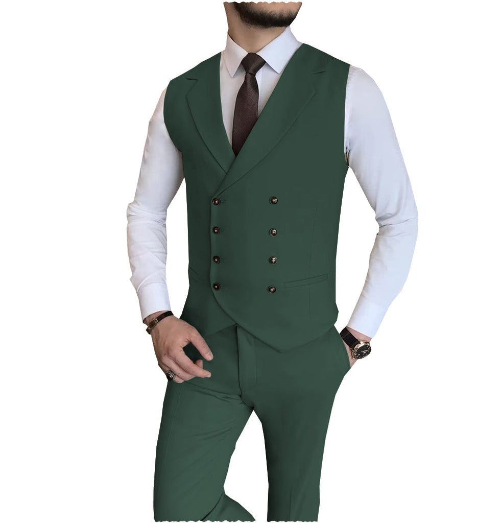 2 Pieces Suit - Fashion 2 Pieces Double Breasted Mens Suit For Wedding (Vest + Pants)