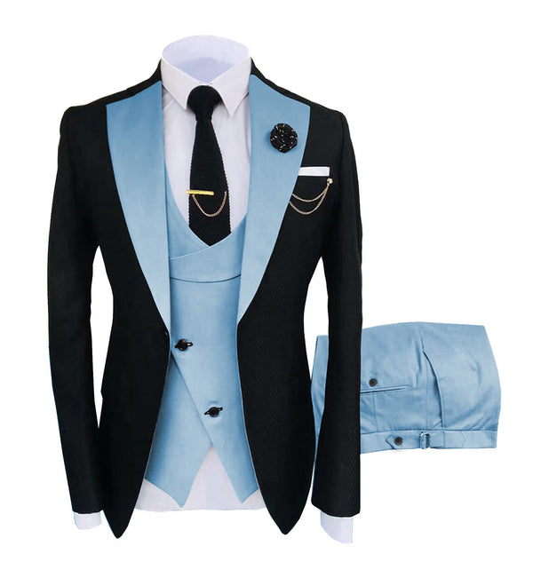 3 Pieces Suit - Fashion Men's Suits Slim Fit 3 Pieces Notch Lapel Tuxedos (White Blazer+Vest+ Pant)