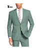 Casual Men’s 2 Pieces Suit Notch Lapel Linen For Wedding (Blazer + Pants) Xs / Light Green Pieces