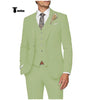 Casual Men’s 3 Pieces Mens Suit Notch Lapel Linen For Wedding (Blazer + Vest + Pants) Xs / Mint