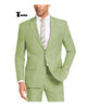 Casual Men’s 2 Pieces Suit Notch Lapel Linen For Wedding (Blazer + Pants) Xs / Mint Green Pieces