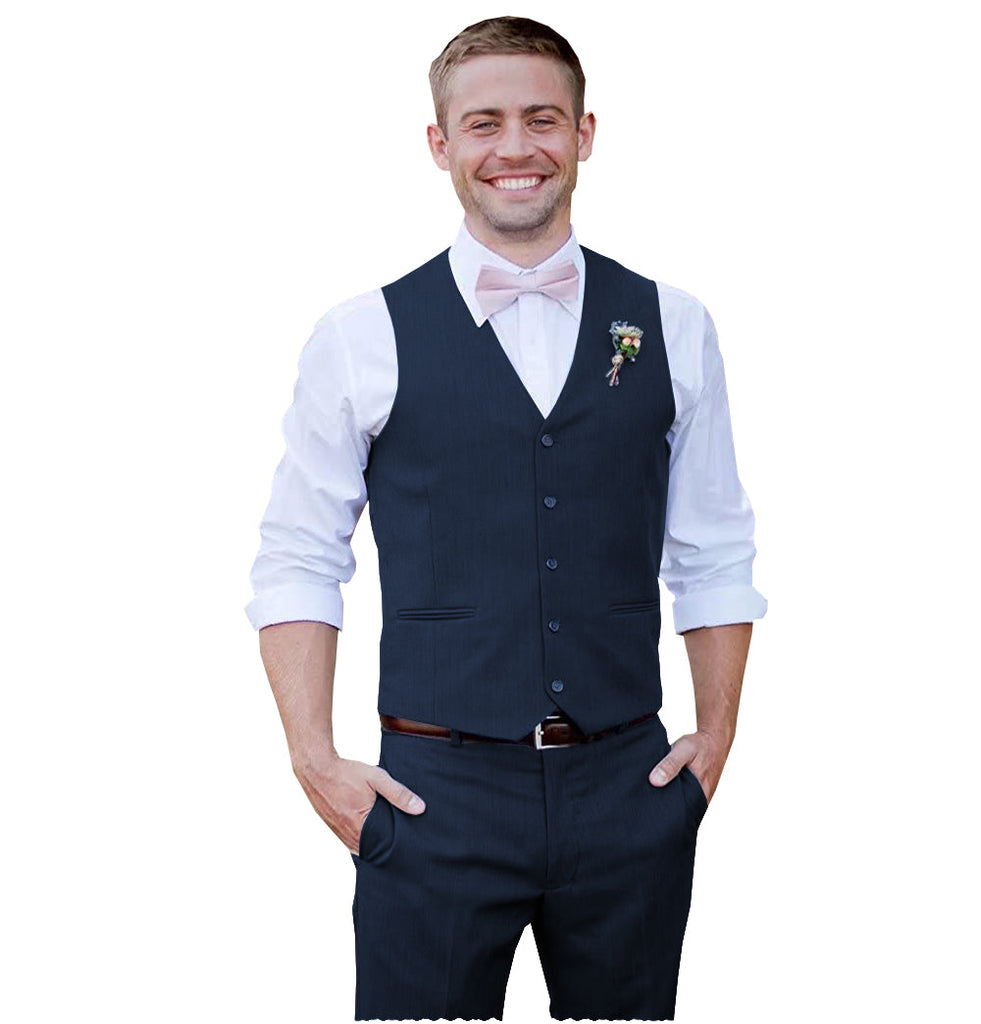 2 Pieces Suit - Fashion 2 Pieces Mens Suit Flat V Neck Suit For Wedding (Vest + Pants)