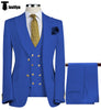 3 Pieces Suit - Formal Men's Suit 3 Piece Peak Lapel Solid Color Tuxedo Wedding (Blazer + Vest + Pants)