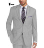 Formal 2 Pieces Mens Suit Flat Notch Lapel Tuxedos For Wedding (Blazer + Pants) Xs / Silver Pieces