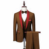 3 Pieces Suit - Fashion 3 Pieces Mens Suit Flat Shawl Lapel Tuxedos (Blazer+vest+Pants)