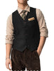 Suit Vest - Vintage Classical Mens Regular Fit Tweed Herringbone V Neck Waistcoat