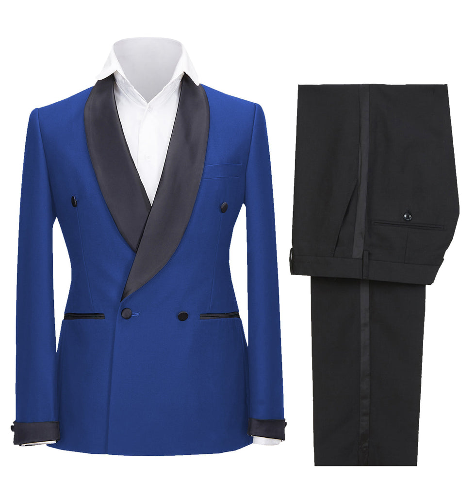 2 Pieces Suit - Fashion Mens Suit Double Breasts Shawl Lapel 2 Pieces (Blazer+Pants)