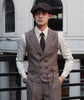 Fashion Men’s 3 Piece Suit Herringbone Tweed Notch Lapel Tuxedos (Blazer + Vest + Pants) Pieces Suit