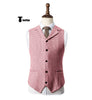 Fashion Men’s Vest Houndstooth Notch Lapel Waistcoat Xs / Pink Suit Vest