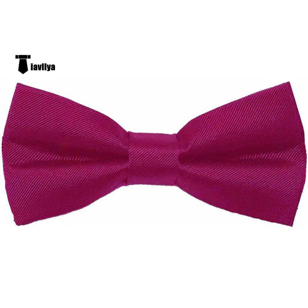 Men’s Modern Fit Classic Solid Color Bow Tie Fuchsia Accessories