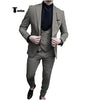 Fashion Men’s Suit 3 Piece Peak Lapel Flat Tuxedo Wedding (Blazer + Vest + Pants) Xs / Grey