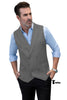 Fashion Men’s Suit Vest Regular Fit Peak Lapel Waistcoat Wedding Xs / Grey