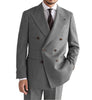 2 Pieces Suit - Vintage Classical Men's 2 Piece Suit Herringbone Tweed Peak Lapel Tuxedos (Blazer+Pants)