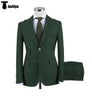 Fashion Men’s 3 Pieces Flat Peak Lapel Tuxedos For Wedding (Blazer + Vest + Pants) Xs / Hunt