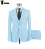 Fashion Men’s 3 Pieces Flat Peak Lapel Tuxedos For Wedding (Blazer + Vest + Pants) Xs / Light