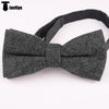 Formal Men’s Classic Design Herringbone Bow Tie Grey Accessories