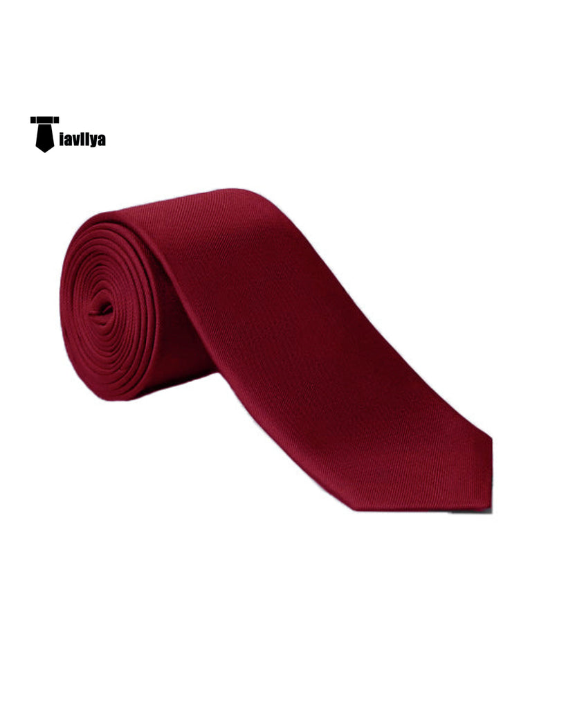 Men’s Modern Fit Classic Solid Color Tie Set Red Accessories