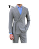 Fashion 2 Piece Men’s Suit Slim Fit Peak Lapel Tuxedo For Wedding (Blazer + Pants) Xs / Silver