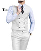 Double Breasted Fashion 2 Pieces Mens Suit For Wedding(Vest + Pants) Xs / White Suit